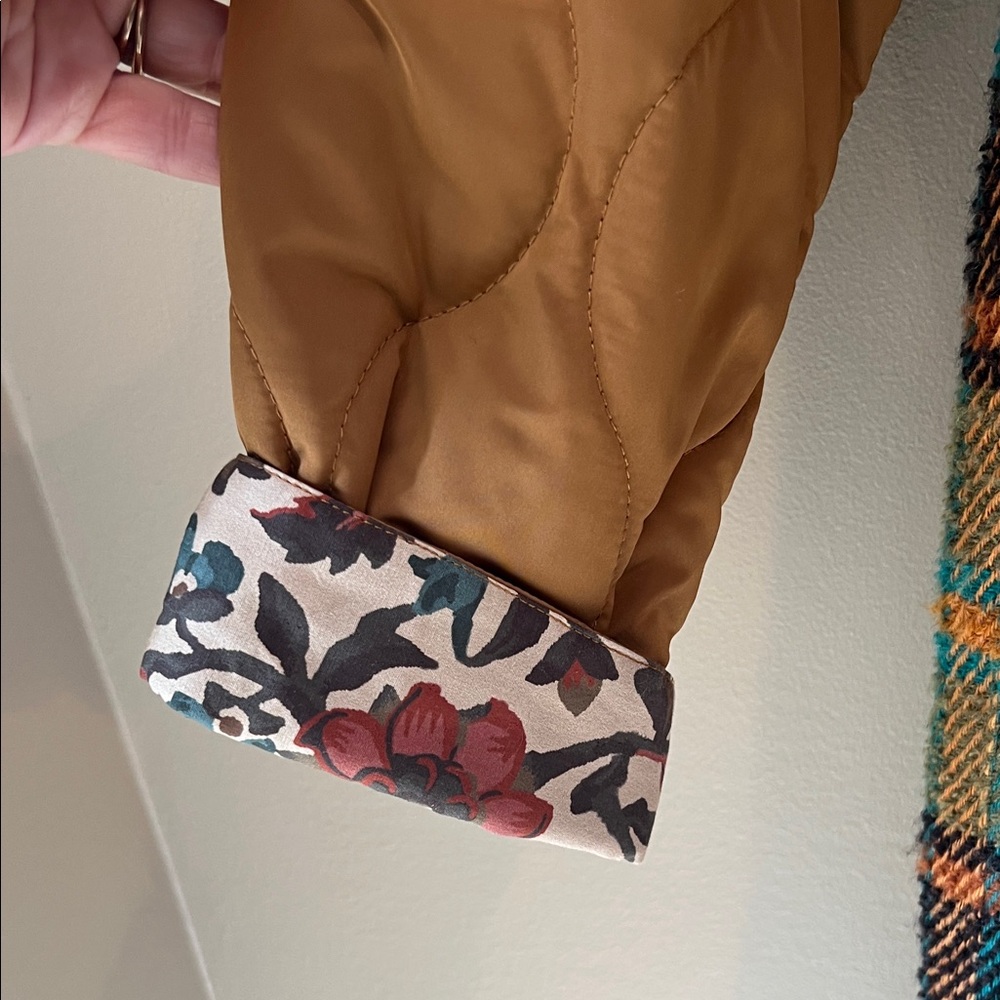 Sundance Multicolor Plaid Coat with Tan Sleeves - Picture 4 of 6